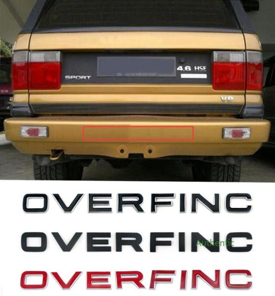 Cartas emblema emblema para Range Rover Overfinch Styling Refiting Hood Trunk traseiro inferior adesivo Chrome Black3636990