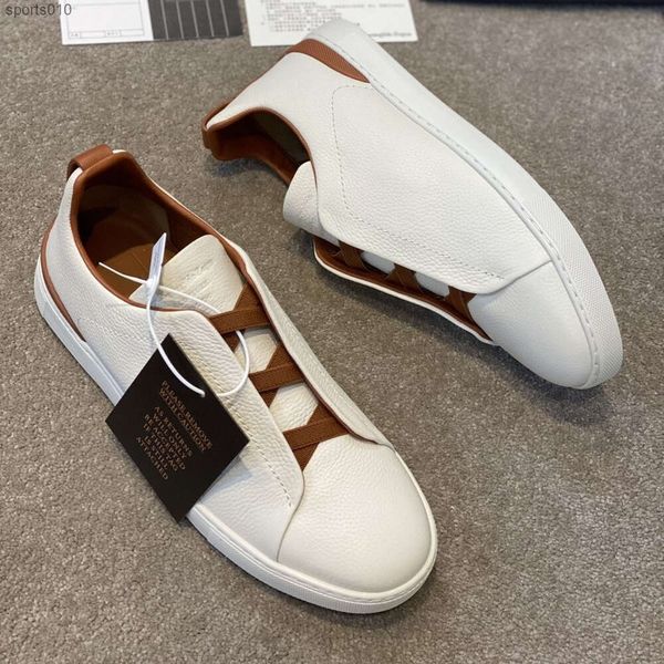 Zzegna Zegna Neue Herren Super Light Cowhide Sport Casual Shoes 3x Cross Elastic Low Collar Schuhe