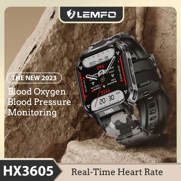 Relógios Lemfo Smart Watches SmartWatch Men 2023 Oxigênio sanguíneo Pressão arterial Smartwatch Impermeada 350mAh 1,85 polegada