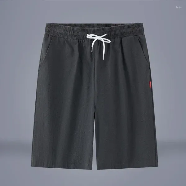 Pantaloni da uomo in cotone cinese e lino comodo casual colore solido versatile estate shorts