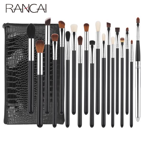 Shadow Rancai Make -up Pinsel Set 19pcs Foundation Pulver Pulver Lidschattenkontur Concealer Kosmetische Make -up -Pinsel mit Tasche kostenlos Versand