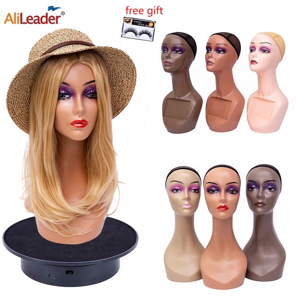 Testa femminile Manikin Head per la parrucca Display per cappello per gioielli con parrucca Black Beige Mannequin Wig Making Head