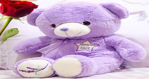 35-160 cm süßer Riese Teddybär ausgestopftes Spielzeug Cartoon Lavendel Bären Plüsch Tierweiche Mädchen Home Dekoration Weihnachtsgeschenk3610061