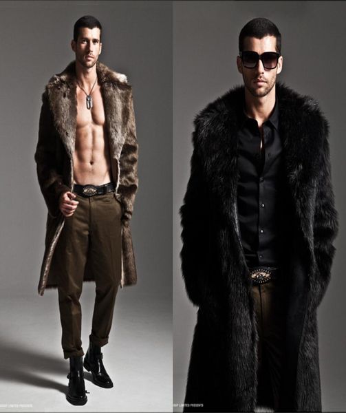 Whole Men Coat de Peur Winter Faux Fur Wear em ambos os lados Coat dos homens punk Jackets Parka