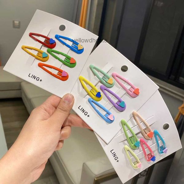 5 pacchetto ~ coreano per bambini colorati gocce per capelli clip carina amore gocce di bordo colorato con accessori combinati