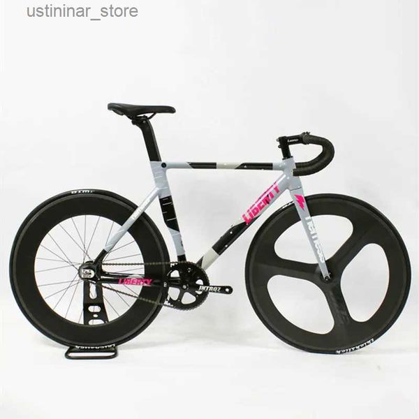 Bisikletler sürüş sürüşleri sabit dişli pist bisiklet tek hızlı fixie bisiklet 700c alüminyum çerçeve karbon çatal 48t krankset 3 konuşmacı 88mm karbon tekerlek seti l47