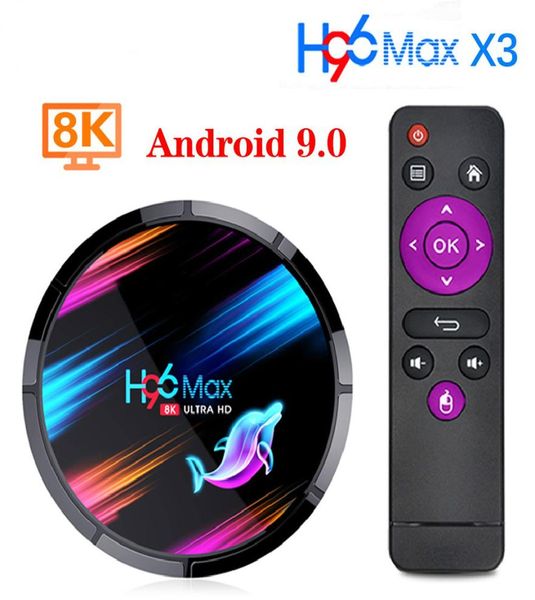H96 MAX X3 Android 90 TV Kutusu 4GB 64GB 32GB 4G128G Amlogic S905X3 Dört Çekirdek Wifi 8K H96Max X3 TVBox Android9 Yuvarlak Set Üst Kutusu Wit3412120