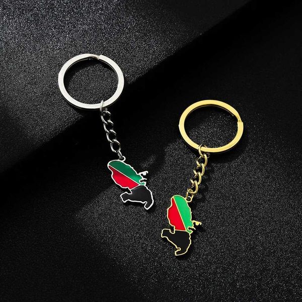 Anéis -chave Love Martinique Island Mapa Flag de estilo étnico Keychain de aço inoxidável para homens Mulheres Presente Chain Chain Chain Key Ring Jewelry 240412