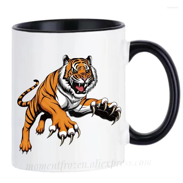 Massen Tiger Cups Kaffee Tierliebhaber Geschenke kreativ muten Home Decal Keramik Milkgeschirr Tee Teemware Kaffeekarten Biergetränksware