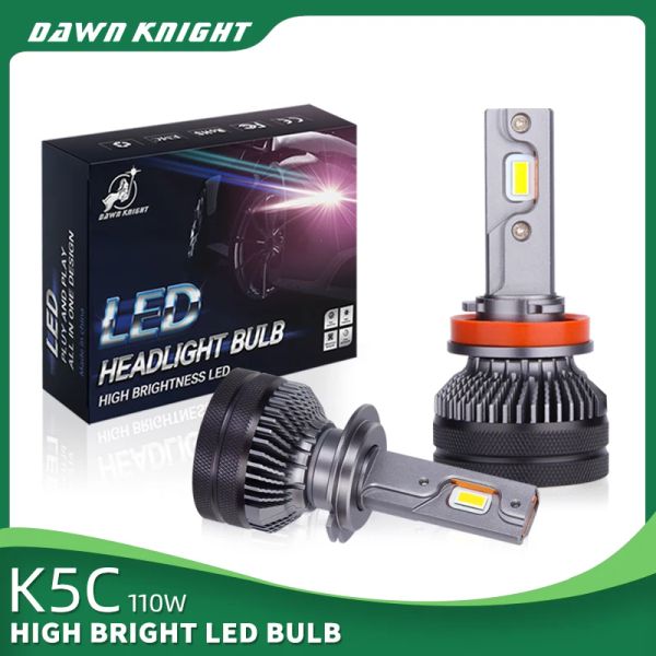 Dawnknight K5c 4300K 110W H7 H4 Lâmpadas LED 3000K LEDLET BULLE H1 H11 HB3 9005 HB4 9006 LUZES LED para carro 12V