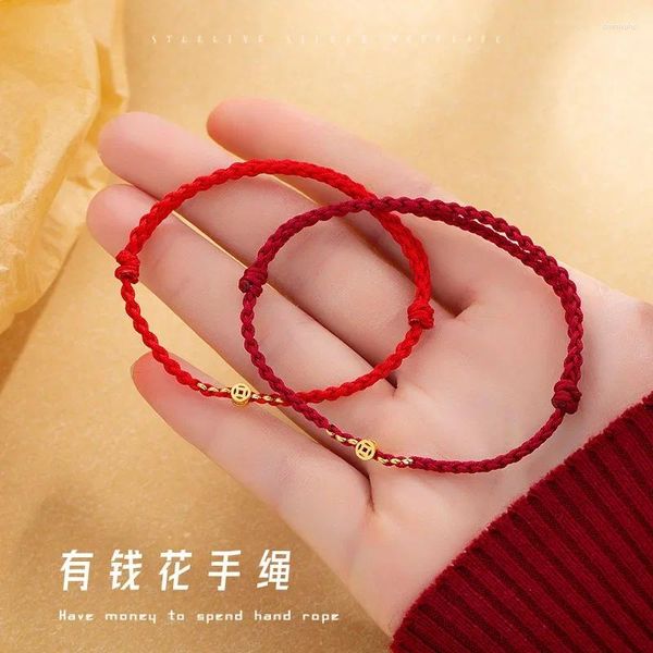 Braccialetti di fascino braccialetti fatti a mano in oro denaro corda rossa bravalinetta donna femminile di benedizione di cinturini per le dimensioni degli amici regolare