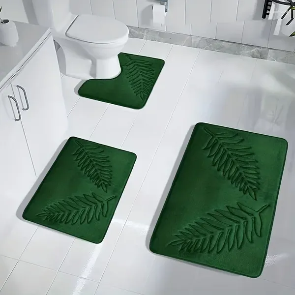 Teppiche 1PC Blatt Musterte Badewanne mit einfachem geprägten Design, die für die Verwendung als wasserabsorbierende Toilette im Badezimmer geeignet ist