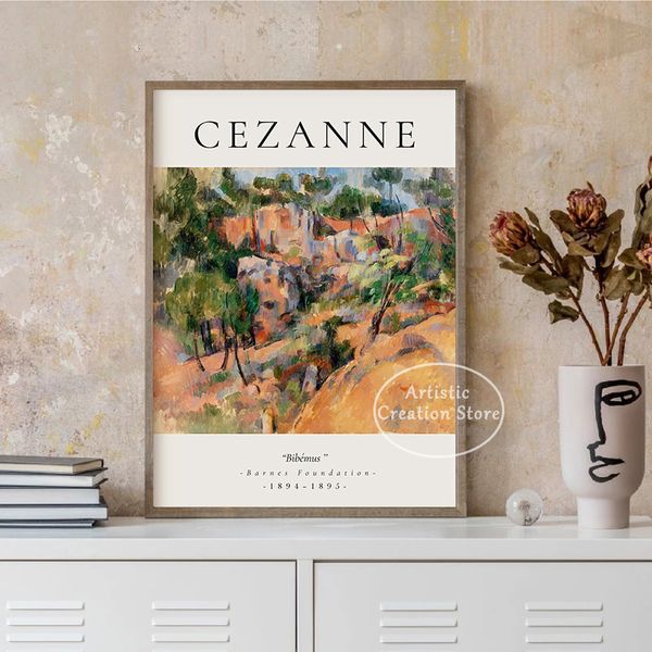 Französischer Maler Paul Cezanne Werke Poster Landschaft Blumen Wandkunst Ölmalerei Druck Leinwand Wandkunst Bilder Wohnzimmer Dekor Dekor