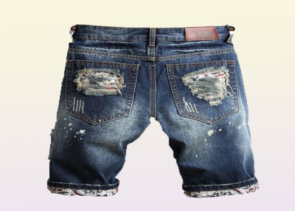 Slim Jeans Shorts Men Brand Brand Summer Summer Capri Men039s Fashion Biker Casual Elasticty СРЕДНАЯ ДЕЛОВА