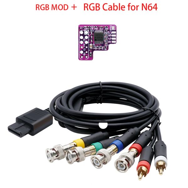 Kabel für das N64 -Videokabel RCA -Verbundkabel BNC keine Komponente mit RGB Mod Kit für N64 NTSC -Konsolen