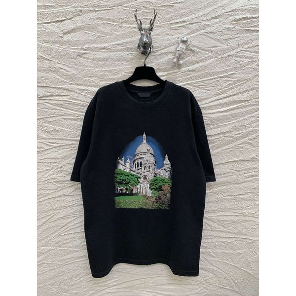 Richtige Version B Notre Dame High-Definition-Druck Kurzarm Castle Classic Cotton T-Shirt Frauen Frauen fett groß