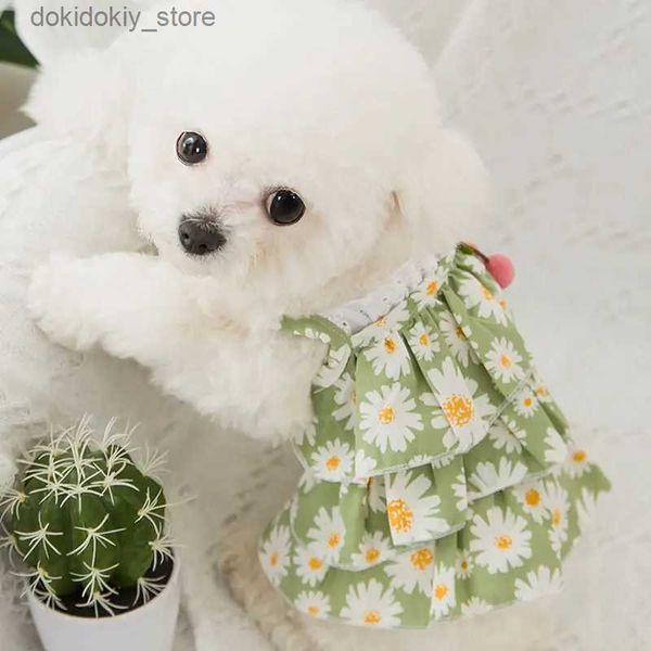 Hundekleidung Haustier Clothin Neuankömmlinge Sommerkatze und Haustier Clothin Reen Little Daisy Armband Kleid Fashion Thin Style Clothin L6178 L49