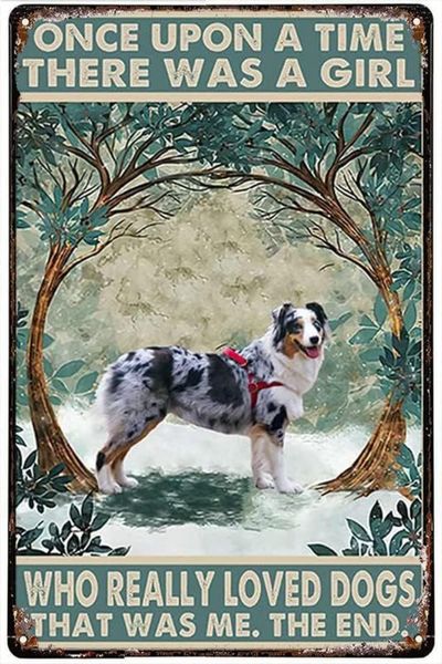 Australian Shepherd Dog Series Ich bin Ihr Freund Hunde Metall Bleichschild, Wandgeschenk für Hundeliebhaber Haus Dank geben Weihnachtsdekoration