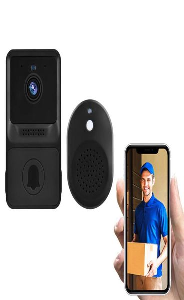 Video video wireless su campanello Smart Security Camera da campanello 1080p Visualizza ad alta risoluzione con IR Night Vision 2way O Realtime Mon5417609