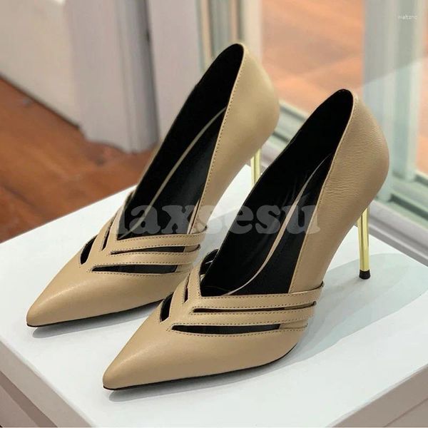 Kleiderschuhe Sommer 2024 Style Lady High Heels Hollow Spoced Toe Design Female Pumps Atmosphäre Mode Frauen Absatz