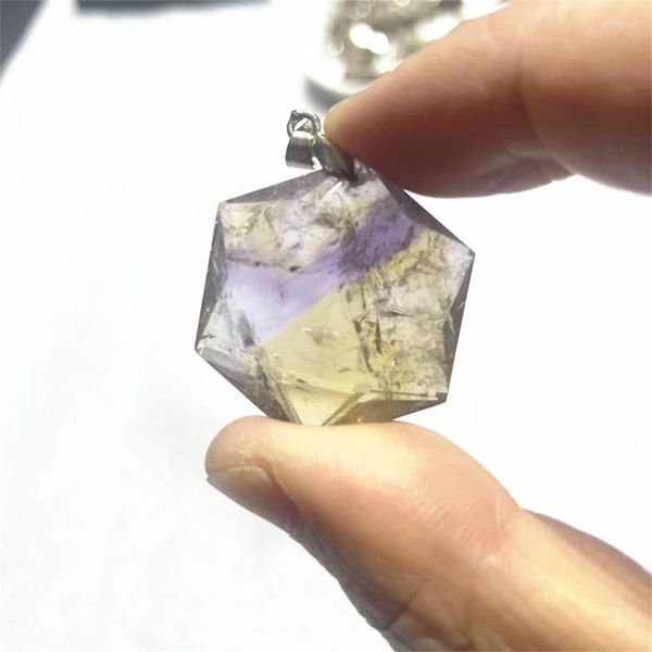 Anhänger Halsketten hochwertiger Kristallstern von David natürliche gelbe Amethyste ohne Loch Ametrine Hexagramm Edelstein Magenheilung