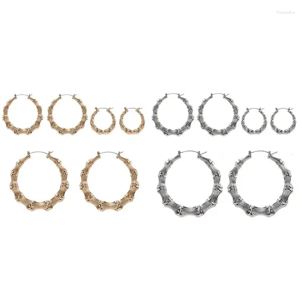 Brincos de aro para criativos grandes celebridades Hoops Gold Color Big Bamboo Circle Women Jewelry Decor