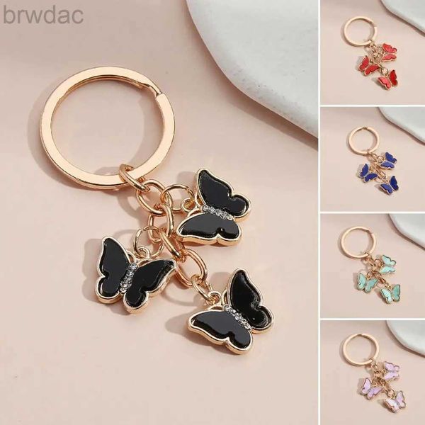 Ключевые кольца Lady Keyring Key Chain Chail Butterfly Charms Tassel нержавеющая среда Shoudler Bag Back Checken Care Key Keyring Bag Accessories 240412