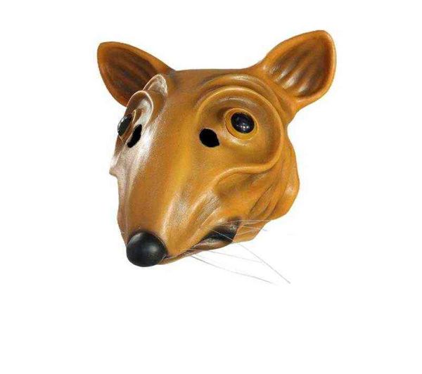 Ratten -Latex -Maske Animal Mouse Headcover Kopfbedeckung Neuheit Kostüm Party Nagetiergesichtsschutz Requisiten für Halloween L2205309270224