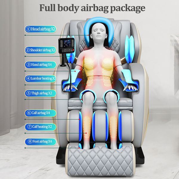 UKLIFE Home Office Ganzkörper 4D Airbag Heizung Zull der Schwerkraft Elektrische multifunktionale Massagestühle Massage Sofa Touchscreen