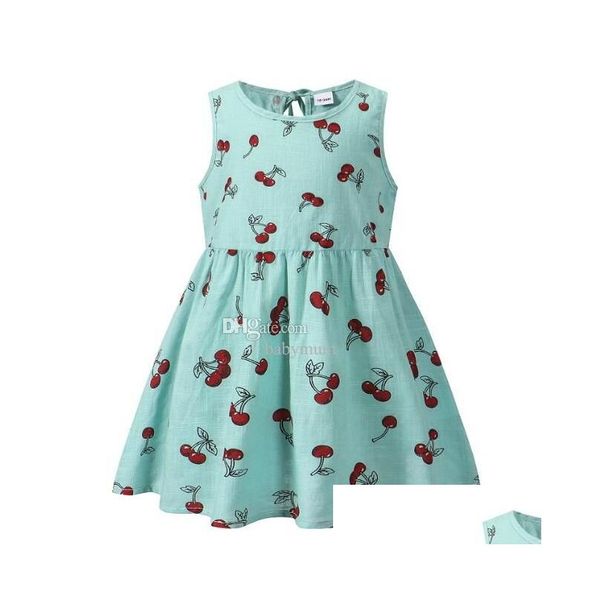 Mädchenkleider Kinder Kleidung Baby Kleid Blumen ärmellose Party süße gauzige Sommerprinzessin für Kind 2-7 Jahre Drop Delivery Kinder OTHDG