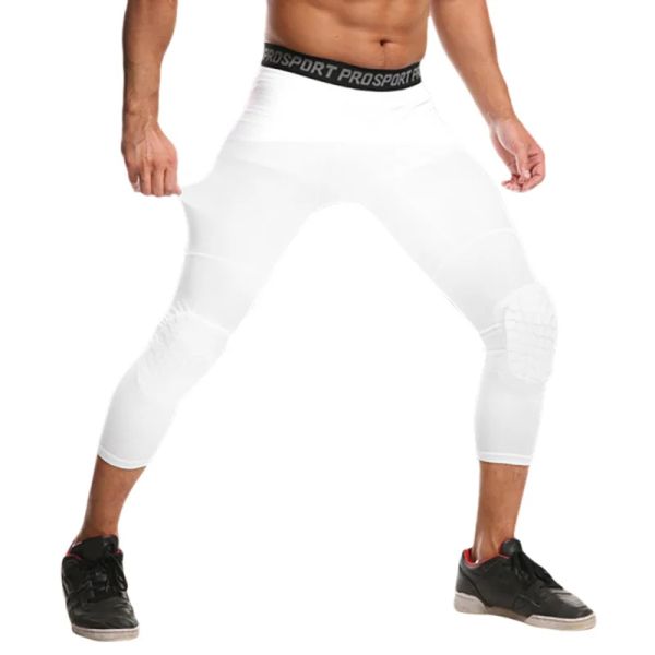 Pantaloni pantaloni da basket con ginocchini leggings di base Pantaloni di compressione del ginocchio Pantaloni sportivi Protezione Sport Attrezzatura Pantaloni imbottiti