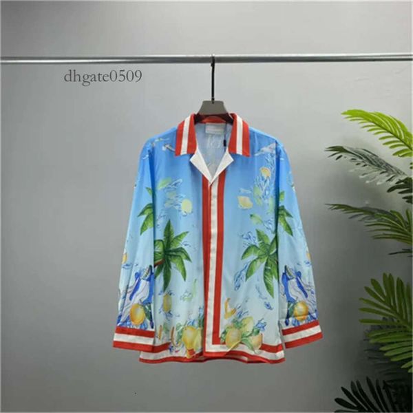 Casa Blanca 23SS Tisch Tennis Club Shirts Fortune Cat Stadium Long Sleeve Men Designer Shirt#012 1662 Casablancas Shirt 571