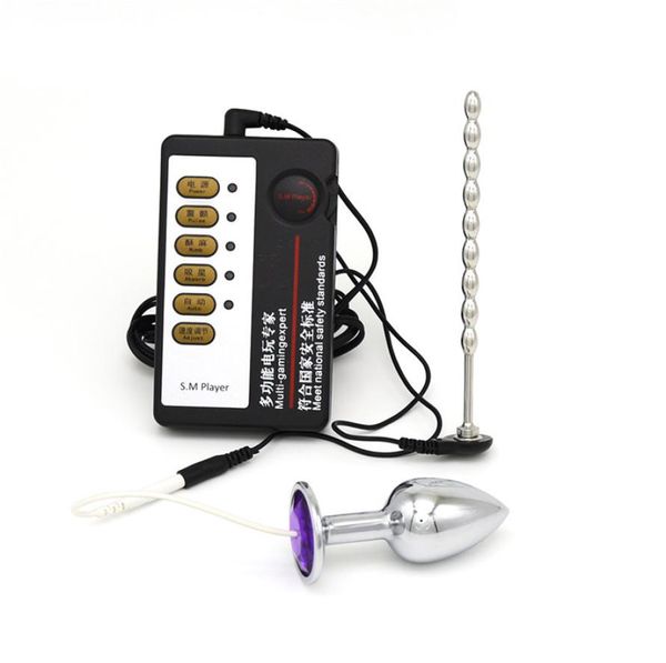 Электрический удар анальный заглушка уретранскую заглушку секс -продукты Massager Analplugs для взрослого анального мастурбатора SM Player Player Physotherapy Buttplug Sex6556687