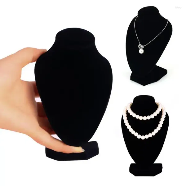 Декоративные тарелки черный манекен бюст ювелирных украшений ожерелье для подвесной шейки