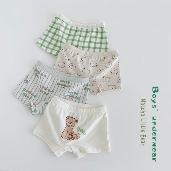 Shorts Boys Boys 'Cotton Boxer Briefs Crianças Four Seasons Shorts de roupas íntimas macias Crianças infantis caçadas ventiladas