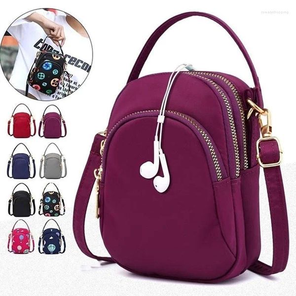 Bolsas de ombro Moda Mulheres Crossbody Zipper Saco de celular Bolsa Lady Feminino Multifuncional Bolsa Purse Cell