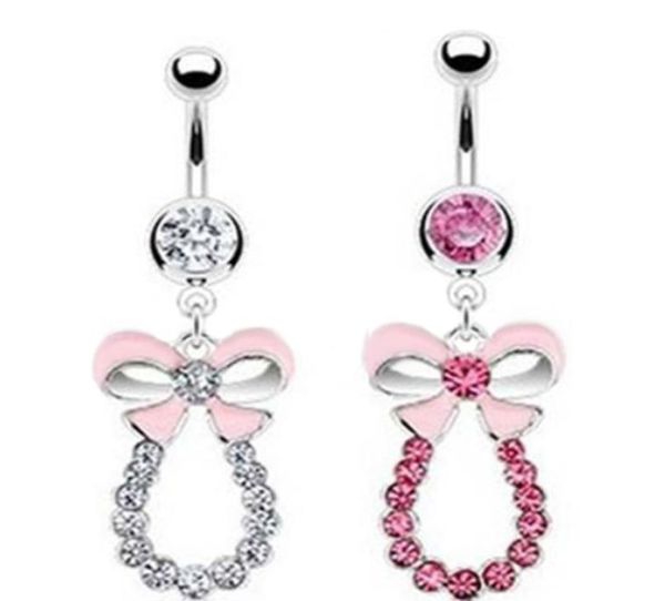 D0127 Bowknot Belly Navel Knopf Ring Mix Colors0123453215510