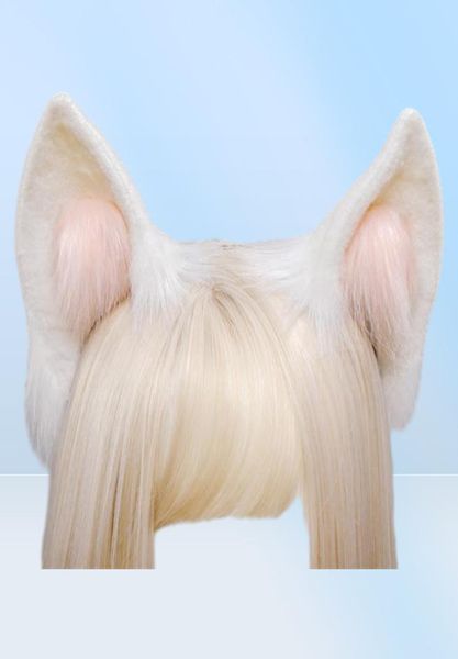 Kawaii Women Girls Halloween Simulazione Orecchie del coniglietto Orecchie di testa Cosplay Anime Plush Fox Animal Ear KC Lolita Accessori per capelli 2934019