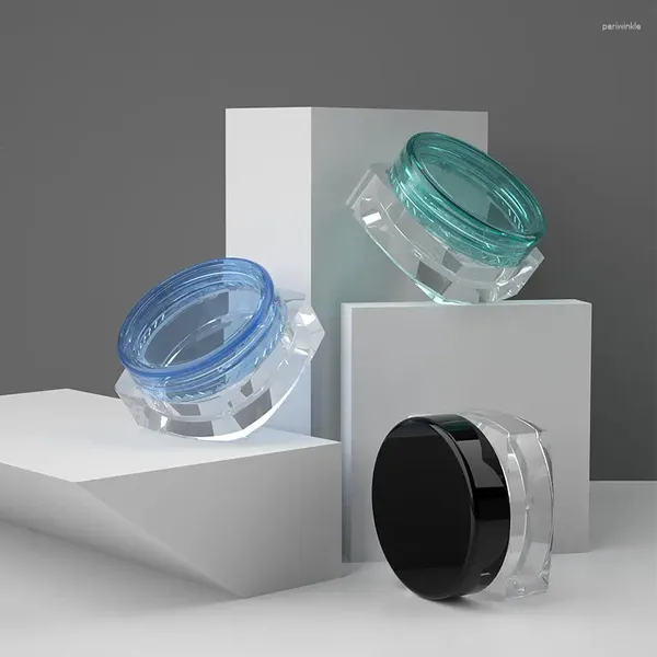 Speicherflaschen leer quadratische Multikolen 3G 5G -Gläser mit kleinem Durchmesser mit Schraubenkappe transparente Gesichtscremesbehälterflasche