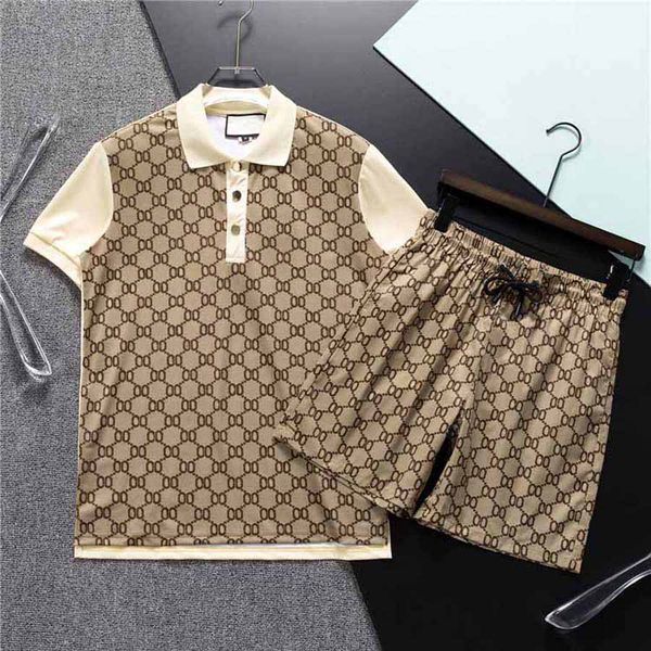 Turisti da design da uomo 3xl 3xl set da due pezzi Summer marchi Summer Stampato Outfit Cotton Blend Short Short Short Short Polo T-shirt e Shorts Sports Suit M-3XL