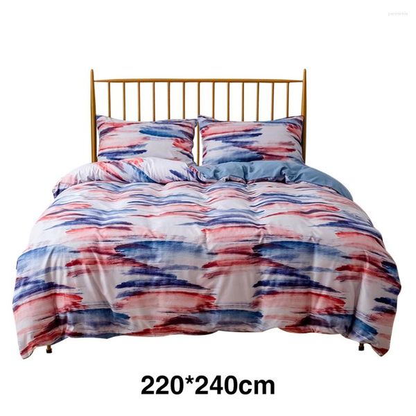 Bettwäsche -Sets 3pcs Kissengehäuse mit Reißverschlussverschluss verdickter Polyester Bettdecke Abdeckung Schlafzimmer Home Textile bequeme Bettwolken