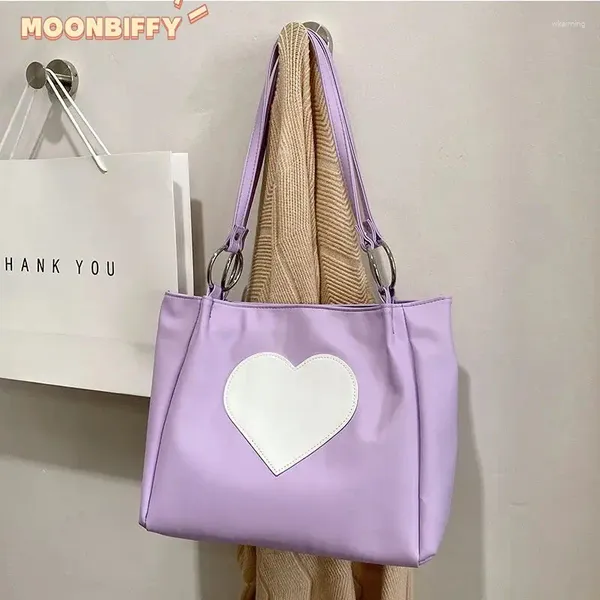 Sacchetti di shopping kawaii borse spalla donna giapponese carino cuore lolita tote borse da donna 2024 grande shopper per bolsas telela mujer