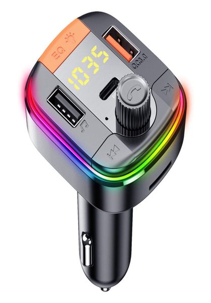 T832D Bluetooth FM Transmissor Carro MP3 Player Backlit RGB sem fio Hands Hands Car Support QC 30 Carga rápida TFU DISCO PLAY5712353