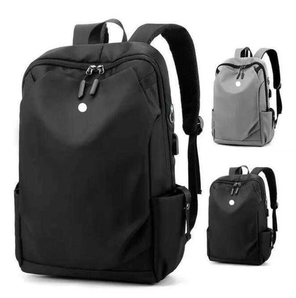 LL Backpack Yoga Backpacks Mochilas Laptop Viagem ao ar livre Esportes de esportes à prova d'água Escola adolescente preto cinza 89r0