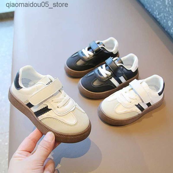 Spor ayakkabılar 2024 çocuk sıradan ayakkabılar erkek ve kızlar yumuşak taban spor ayakkabıları bebek koşu ayakkabıları Kore tarzı çocuk ahlaki eğitim ayakkabıları boyutu 21-32 q240413