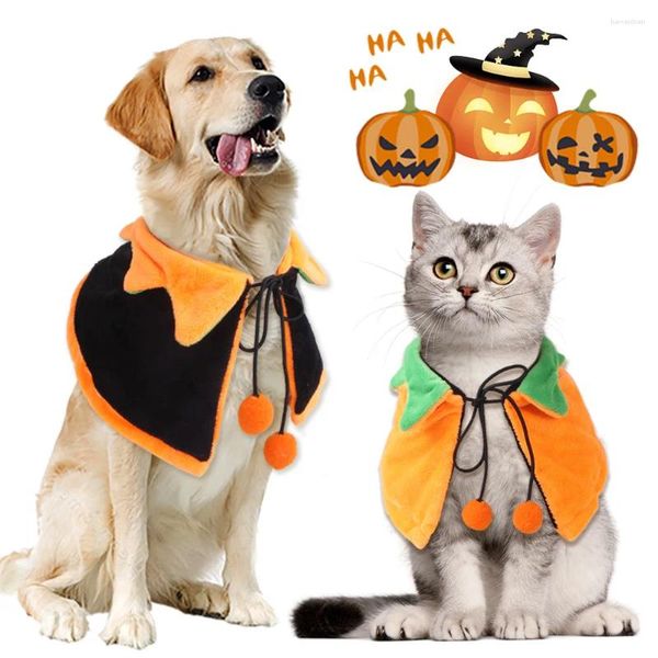 Abbigliamento per cani Pet Cape Reversible Set di Halloween Cloak Pumpkin Cute Custice Custom Funny Costume