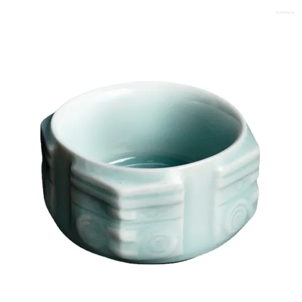 Чашки блюдцы Longquan Celadon Tea Cup Jianzhan Ceramic Men and Women Master Hove Set Sing