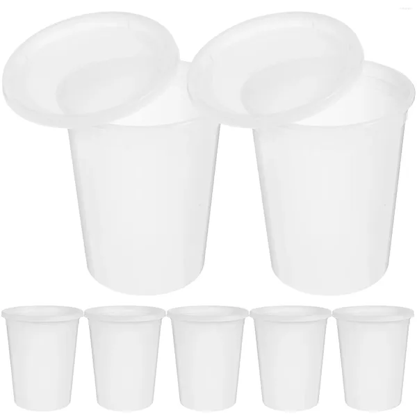 Lagerflaschen 20 Sets zum Go -Suppenschalen Brei Tassen Versiegelung Takeout Container Ölsicher Lebensmittelabdeckungen PP Dessert Messung