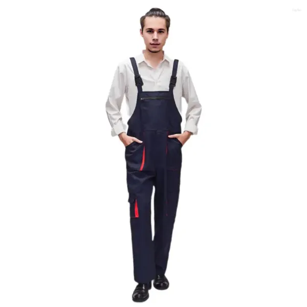 Herrenhosen Verstellbare Schultergurte Taschen Taschen Jumpsuit Gurt arbeiten Lätzchen Overalls mit weitem für Männer arbeiten