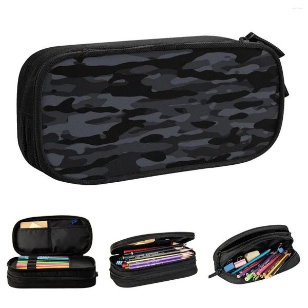 Bolsas de cosméticos Night Exército Camuflagem Lápis Casos de lápis Lápiss Dolder de caneta para estudante Big Capacity Office Zipper Papelary